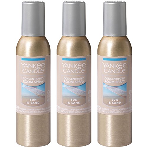 Yankee Candle Concentrated Air Freshener Room Spray, Odor Eliminator for Home, Bathroom, Sun & Sand, 1.5 Oz (Pack of 3)