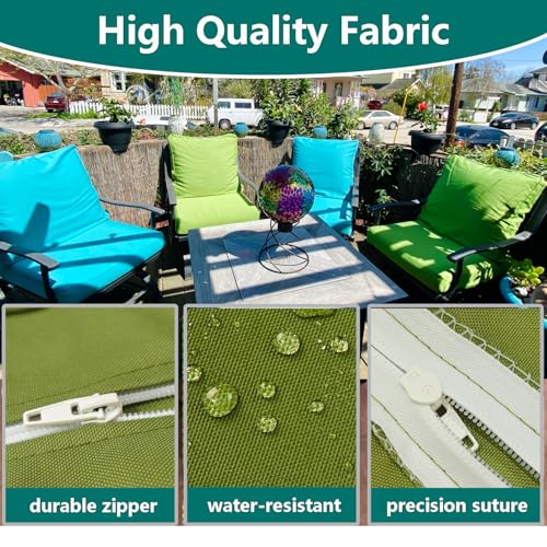TECOSARA Patio Cushion Covers Replacement 28x28x6, 28x13x6, Green, 4Pcs — view 5