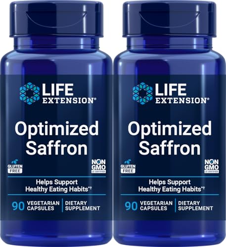 Life Extension Optimized Saffron, Saffron Extract, Saffron Supplement That Helps You Fight The urge to Snack, Non-GMO, Gluten-Free, Vegetarian, 60 Vegetarian Capsules : Everything Else