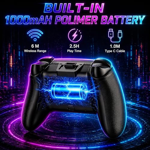 Image of Ant Esports SuperPower Wireless Gaming Controller for PS4,PC,Steam Deck Android,iPhone & Mac|Bluetooth, 2.4G Wireless & USB Connectivity|Turbo, Macro Buttons,RGB Lighting,Touchpad,Motion Control