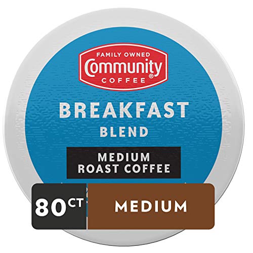Image of Community Coffee Breakfast Blend 80 Count Coffee Pods, Medium Roast, Compatible with Keurig 2.0 K-Cup Brewers, Box of 80 Pods
