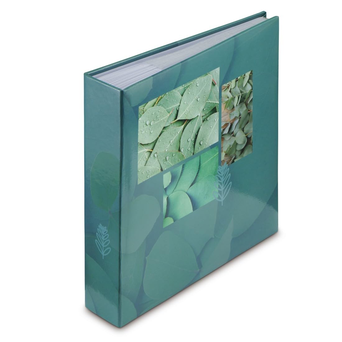 Hama Green Singo Ii Photo Album With Pocket And Memo Area (200 Photos 10 X 15 Cm, 100 Pages, Size 22.5 X 22 Cm, Memory Card Pocket, Leaf Design)