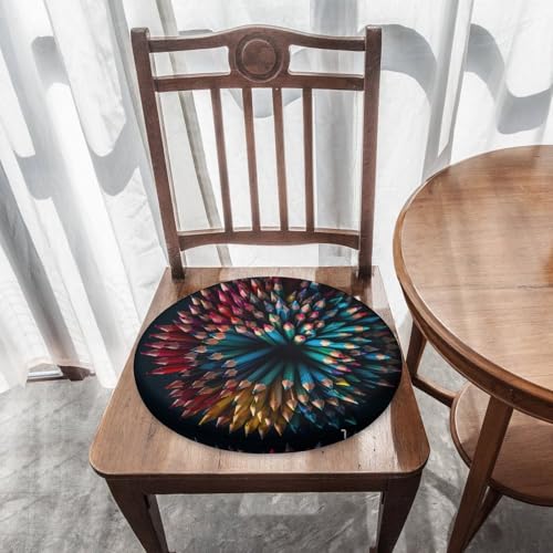 Coussin de chaise rond en mousse à mémoire de forme multicolore pour assise de sol - 6