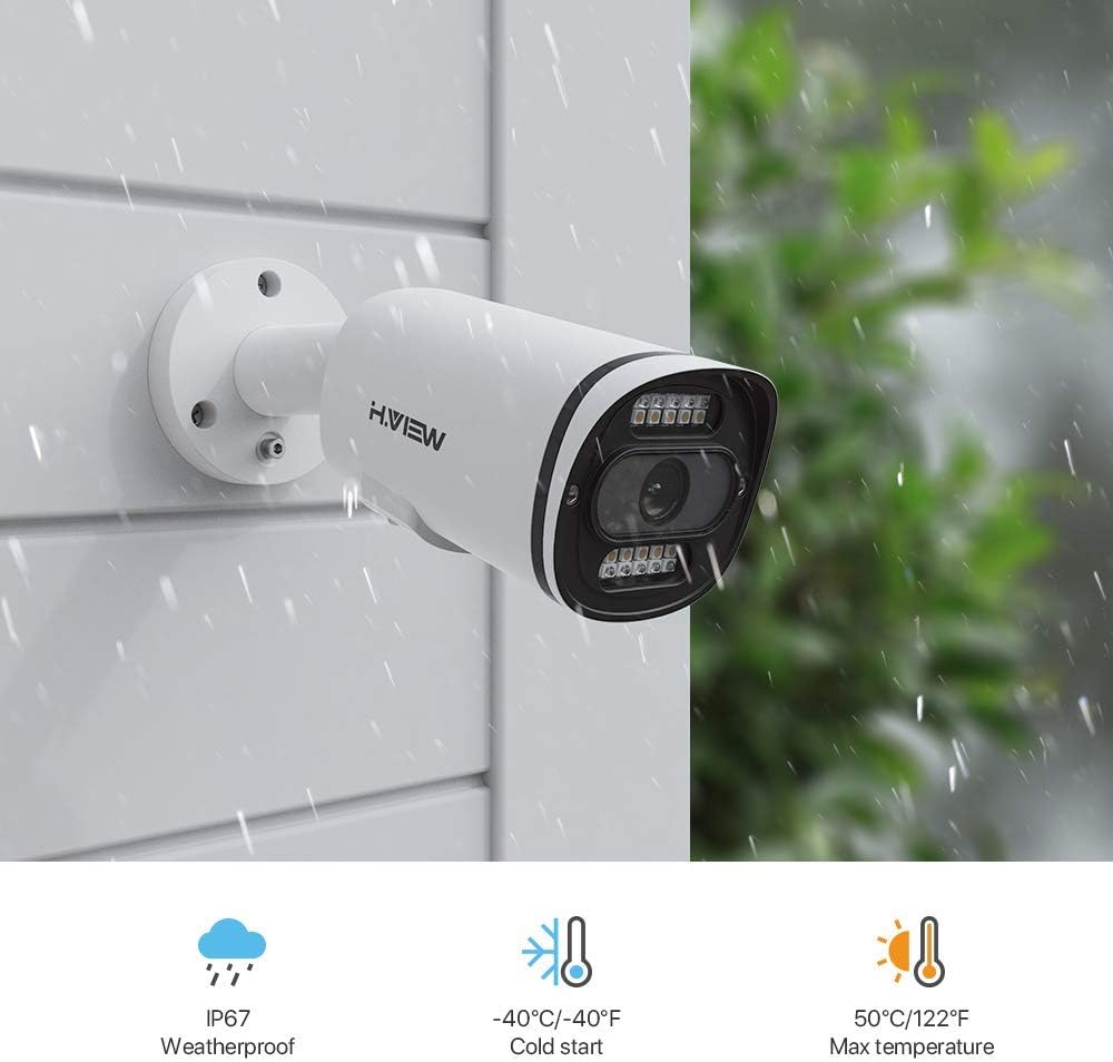 Exclusive Discount 50% Price [New] 5MP POE IP Camera, H.VIEW Spotlight AI Onvif Camera with Card Slot Outdoor Indoor, 2.8mm Lens, H.265, IP67 Waterproof, Human Body Detection