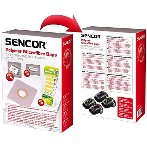SENCOR SVC 7 Vacuum Cleaner Bags (10, 5 Fragrance Pieces, White Cover