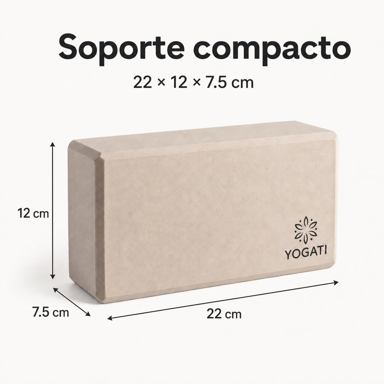 YOGATI® Set di 2 Blocchi Yoga in Schiuma Eva | Blocchi Yoga Antiscivolo per Esercizi | Dimensioni 22 X 12 X 7.5 Cm | Accessori Yoga per Principianti e Fitness