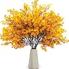 10Pcs Artificial Babys Breath Flowers Orange Fall Flowers Fake Silk Flowers for Home DIY Floral Arrangement Table Centerpiece Fall Thanksgiving Autumn Decoration