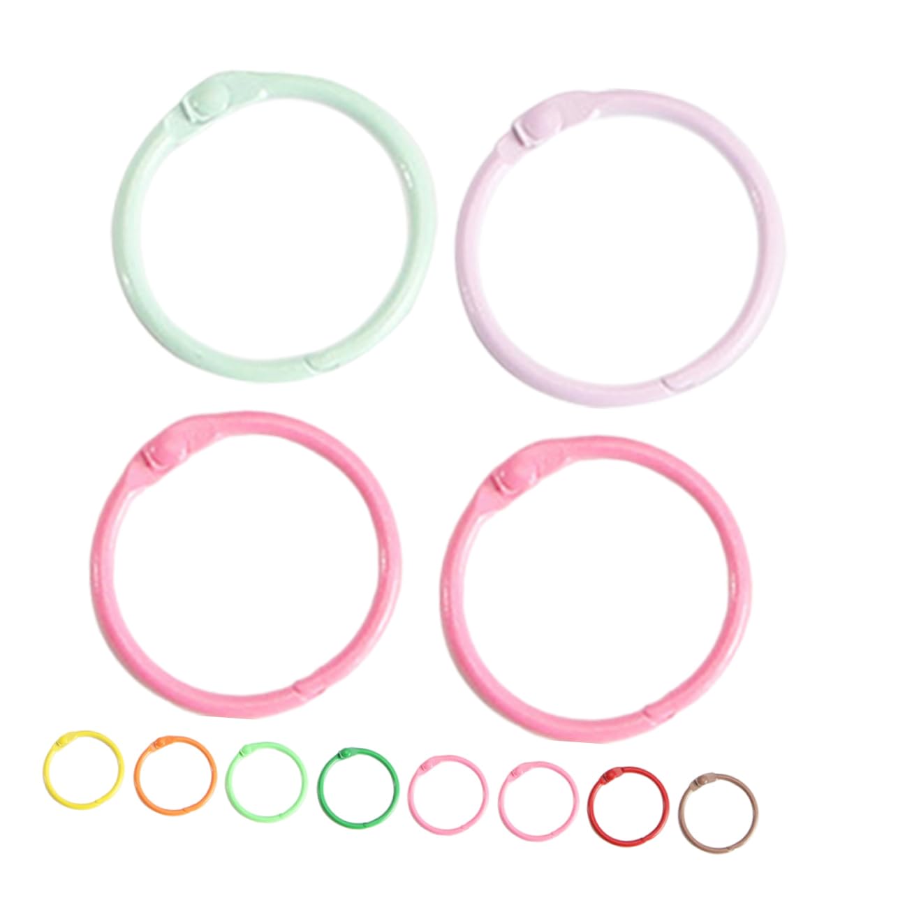 HOMSFOU 4 Set Tortale Ad Anello Di Raccoglitore Chiave Inossidabile Portachiavi Ad Anelli Divisi Keychain Staccabile Portachiavi Compatto Mini Raccoglitori Ad Anelli Metallo 60 Pezzi * 4