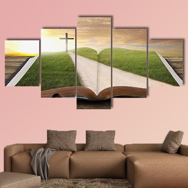 Decoration murale salon grand tableau champ herbeux pour sejour