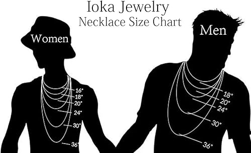 Miniatura 5 de Ioka - Collar de cadena de oro macizo real de 14 quilates de 0.098 in con cierre de langosta