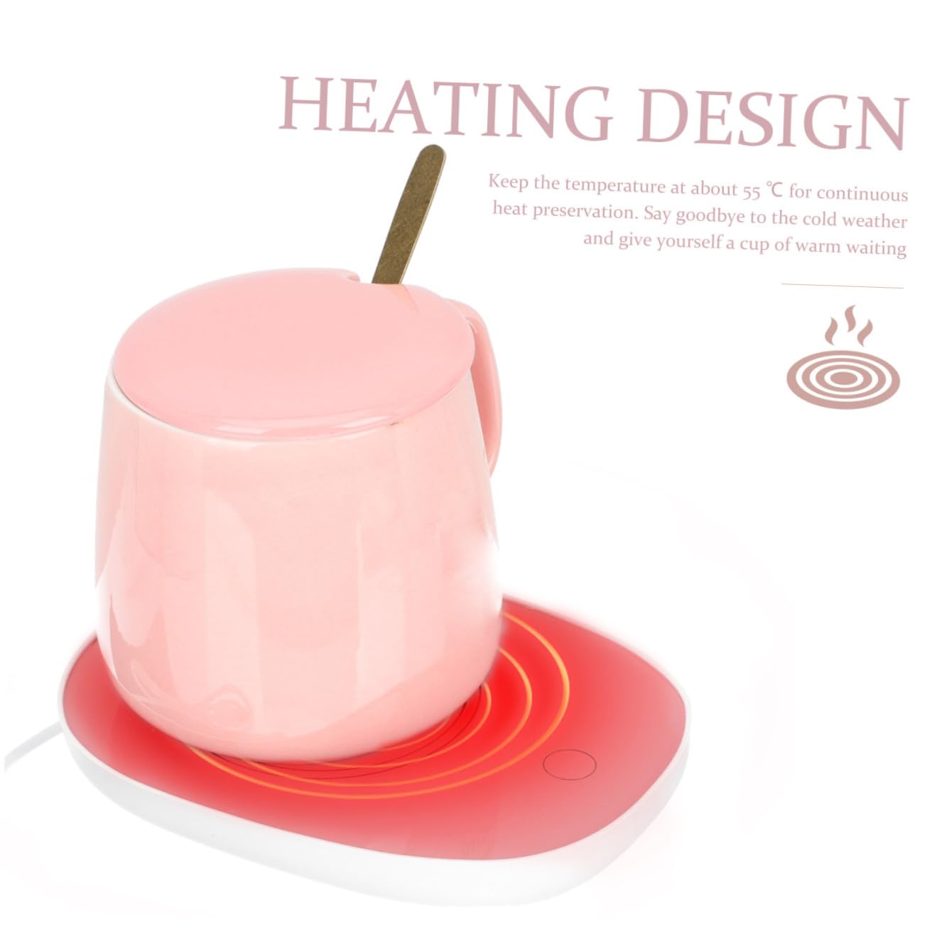 Scalda Tazze Elettrico in Ceramica Termostato per Caffè Tè Acqua Calda Tazza Termica USB da Scrivania Leggera e Resistente