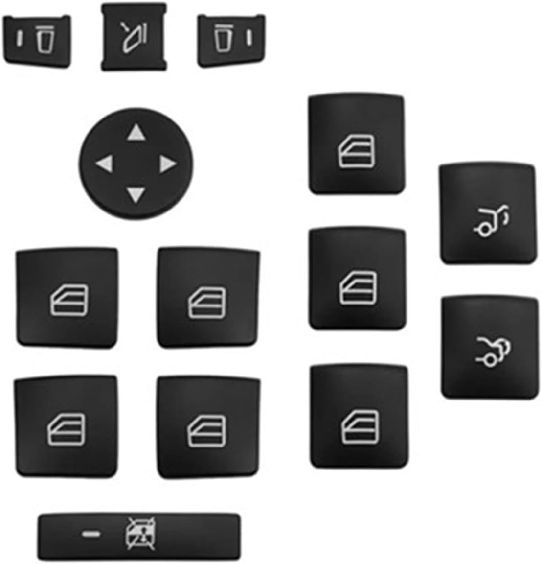 Automotive Interior Compatible with Benz for B Class W246 2015 2016 for A Class W176 2013-2015 Car Interior Button Cover Trim Multimedia Switch Cover Stickers (Window Button Black)
