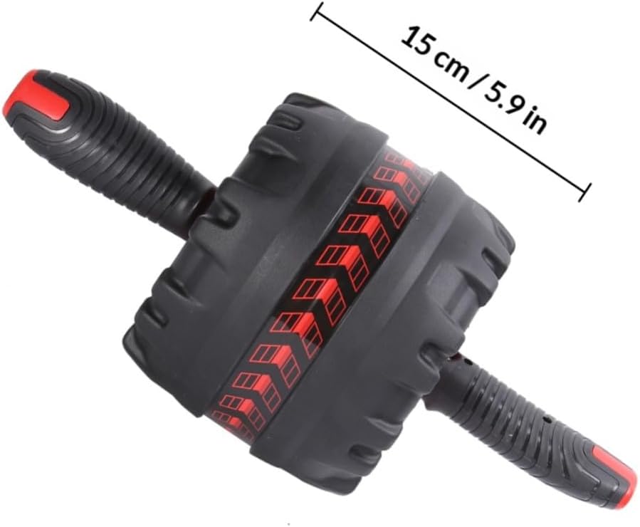 Abdominal Exercise Roller Automatic Rebound Ab Wheel with Steel Frame and Anti-slip Rubber Wheel, Includes Black Knee Pad for Core Training and Home Fitness