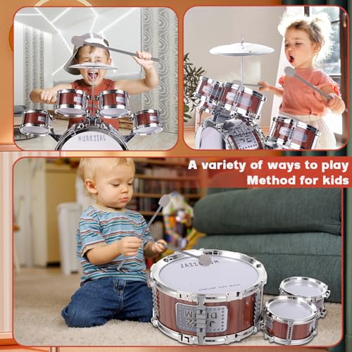 Yemona 586-335-A1 Kids Drum Set, Toddler Jazz Drum Music Toys 5 Drums thumb #5