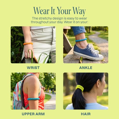 Image of Cliganic 20 Pack Mosquito Repellent Bracelets for Adults & Kids - Natural DEET-Free Bands, Individually Wrapped