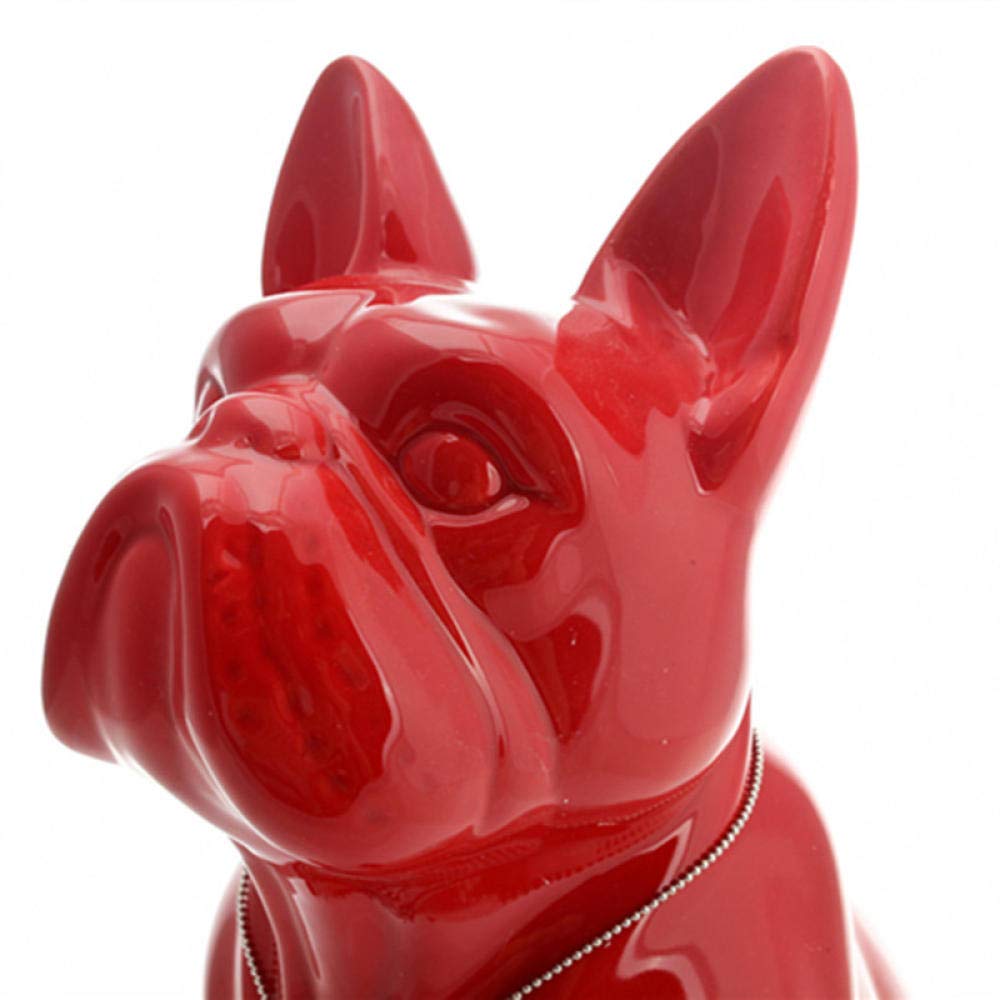 Amazon.co.jp: テーブルの彫刻赤い犬のブルドッグの像の装飾磁器の彫刻