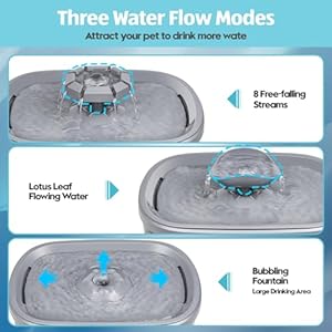 Sibays 2 5gal9 5l dog water fountain for large dogs 3 flow modes large pet water fountain for cats automatic dog water bowl dispenser with 7 large filter  smart led pump quiet bpa free material   cucciolini doodles