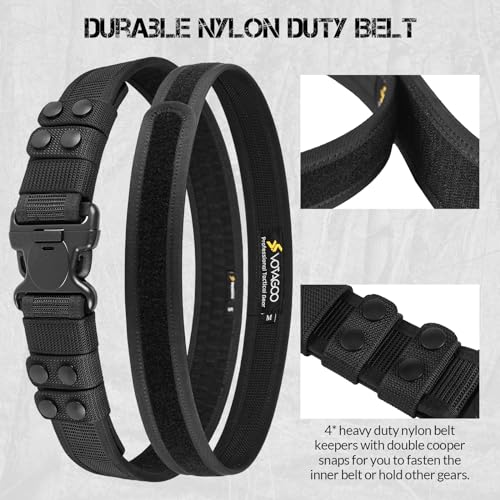 VOTAGOO GEAR Duty Belt 2\'\' Police Belts with Hook Lining, Adjustable Nylon Tactical Belt for Law Enforcement Officers with 4 Belt Keeper - Thumbnail 3
