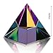 H&D HYALINE & DORA Crystal Pyramid Glass Paperweight Art Decor Ornament with Gift Box 2”H(Rainbow Color)