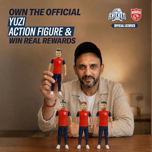 Image of Action Figure, IPL Edition 360 Rotatable Head, Cricket Player for Fans & Collectors (7 Inch Yuzi Chahal)