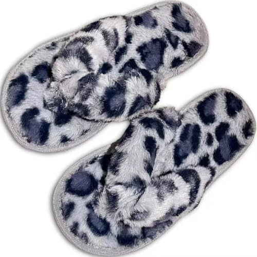 Fuzzy Flip Flops Fluffy Winter Slippers Cozy Comfy Memory Foam Open Toe House Slippers Soft Faux Fur Plush Slides Anti-Skid Indoor Outdoor Home Bedroom Shoes for Women