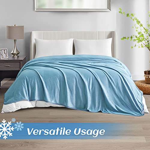 Image of 【Upgraded Fabric】Ailemei Cooling Throw Blanket for Hot Sleepers, Q-Max >0.5 Jade Fiber, Lightweight Breathable Summer Blanket, Throw Blankets for Couch, Transfer Heat Hot Flashes Night Sweats, 50 inchx70 inch