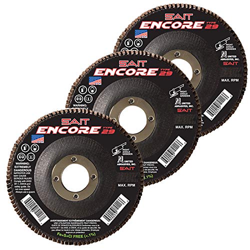 SAIT Encore Flap Discs Type 29 60 Grit 4-1/2 inch Flap Discs Qty 5