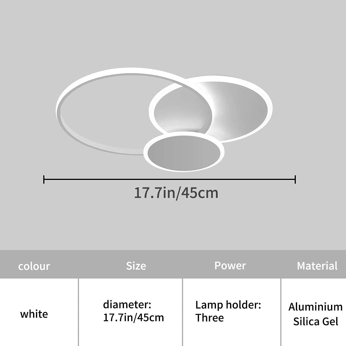 Black Friday - 60% OFF Qcyuui 3 Rings LED Ceiling Light, 56W Modern Ceiling Chandeliers, Flush Mount Creative Decor Lighting for Living Room Dining Room Kitchen Foyer Studio, Coffee 6500K/Cool White