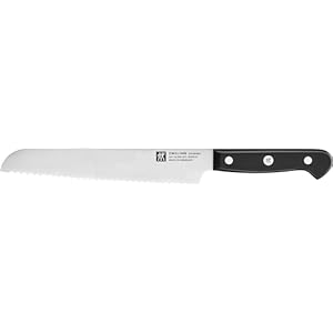 ZWILLING Gourmet Bread Knife, 20 cm, Special Stainless Steel, Ergonomic Plastic Handle, Black – Made in Germany