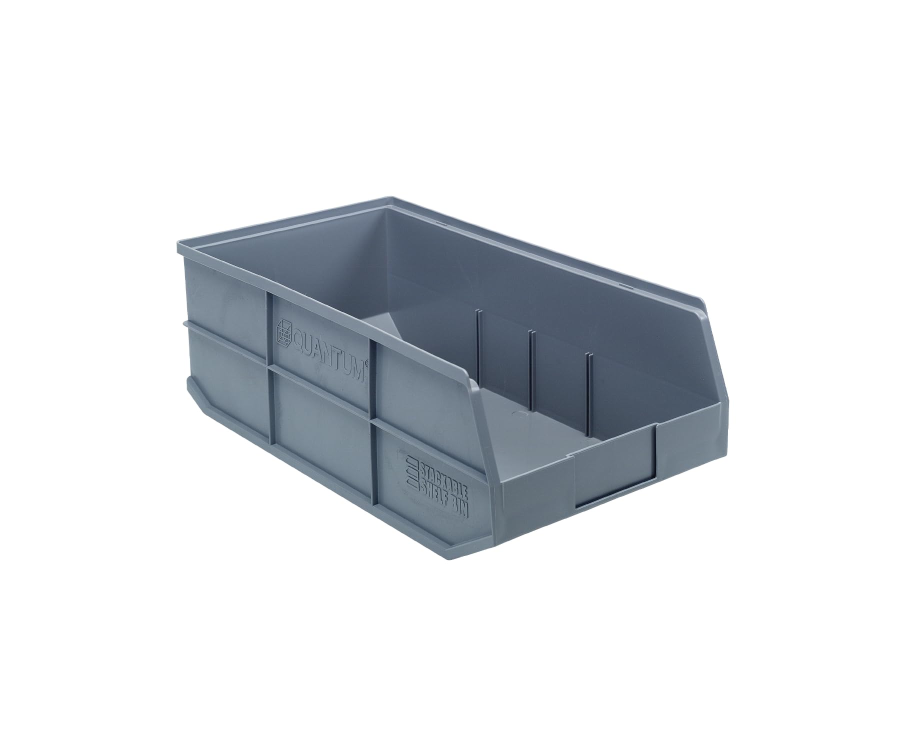 Quantum Storage Systems SSB485GY Stackable Shelf Bins Part Organizer Gray Bins 21