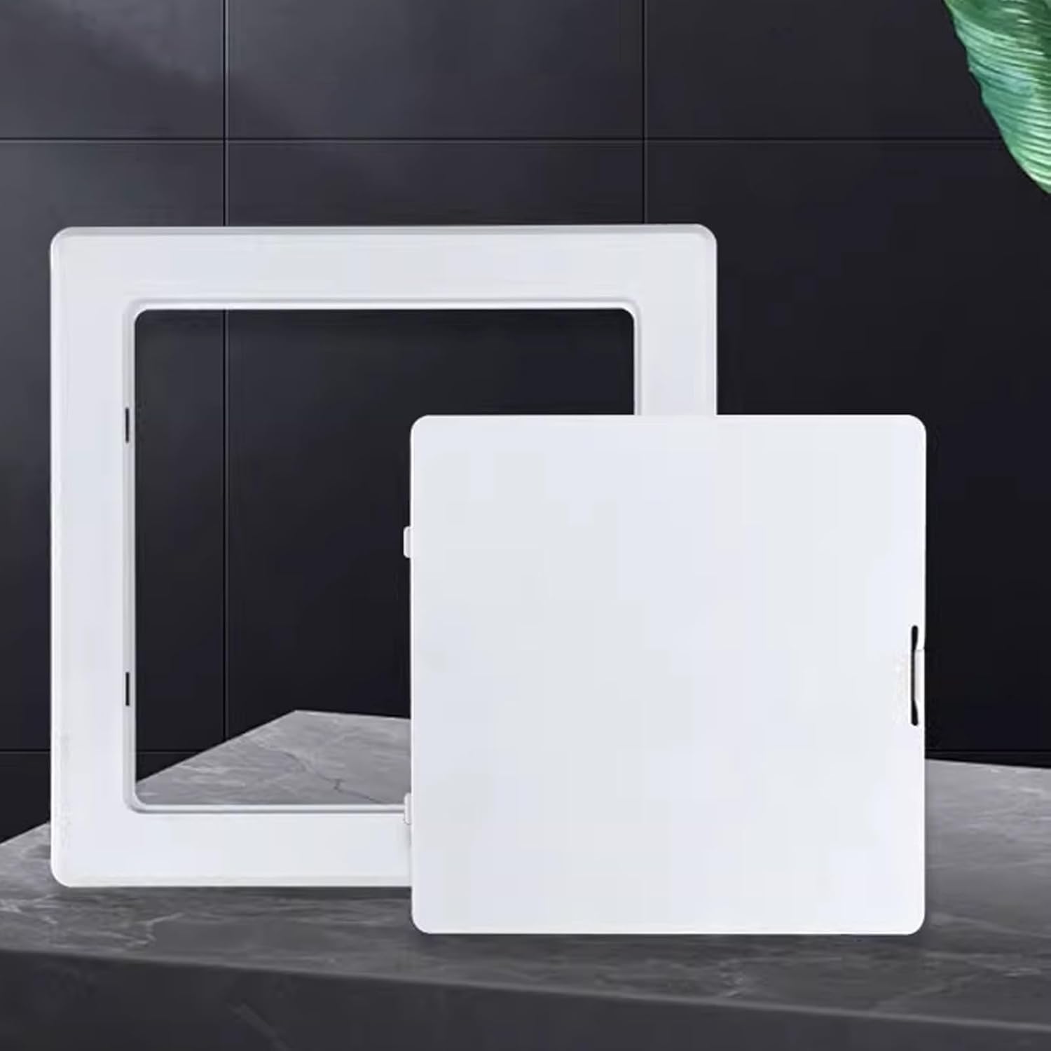 Cucce White Pipe Inspection Hatch Palsitc Access Door150x150 200X200 250X250, Self Adhesive Access Panel Cover For Drywall/Tile, Ceiling Wall Hole Plate(,250X250mm/10X10in)