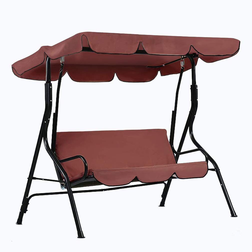 dDanke Brown Outdoor Garden Patio Swing Seat Replacement Cover Set for  Seater Swing Chair Dust Protection UV Rain Proof (Swing Chair Canopy Top