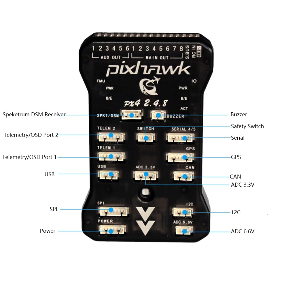 Pixhawk PX4 PIX 2.4.8 32 Bit Flight Controller mit I2C Splitter Erweiterungsmodul Buzzer Sicherheitsschalter 4GB SD Karte PPM Modul für FPV Quadcopter Multirotor Drohne Fixed Wing RC Car RC Boot