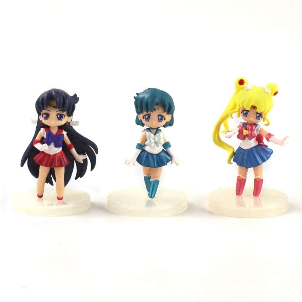 Amazon Co Jp 6個7 8センチメートルアニメ美少女戦士セーラームーン金星天王星月野水星木星qバージョン漫画プリンセスドールフィギュアモデルのおもちゃ ホビー