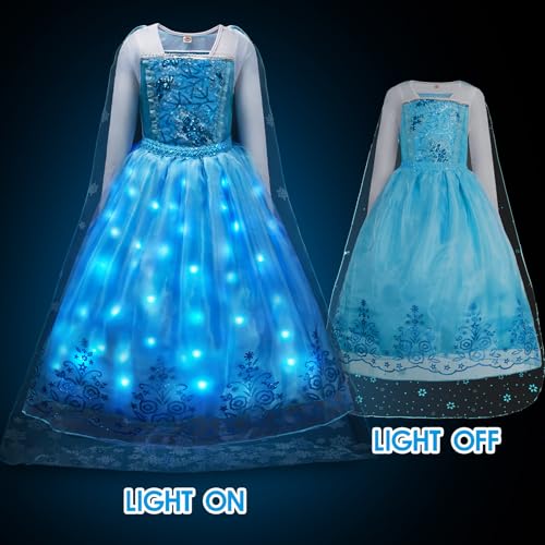 Princess Dresses for Girls Light Up Princess Costume for Christmas Halloween Toddler Princess Dress Up Clothes3