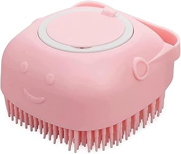 Dog Bath Brush Body Scrubber Shampoo Dispenser Remover For Shower Bathing and Soft Silicone Brushes For Pet Puppy Dogs Cat Rabbit Horse (Multicolor 1 pcs) (Shampoo Dispenser)