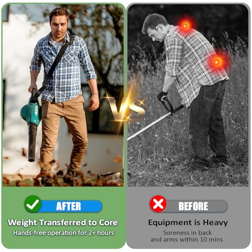 Furneet Trimmer Strap for Weed Eater Shoulder Strap [Easy Release], Compatible with EGO/Greenworks String Trimmer and Leaf Blower, Quick Adjustable Trimmer Shoulder Harness, Black — view 3