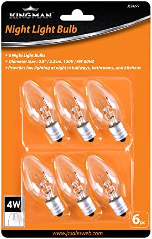 Kingman Night Light Warm White Replacement Bulbs (6 per Pack), 4W 120V