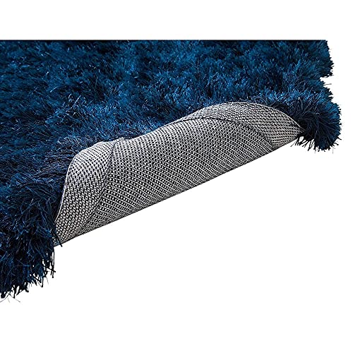 Image of Carpet for Living Room, 4x4 (Round) Feet Blue Solid Plain Modern Polyster Luster Shaggy Ultra Thick and Pluffy Soft Shag Area Rug for Your Bedroom, Kid Room, Office and Home