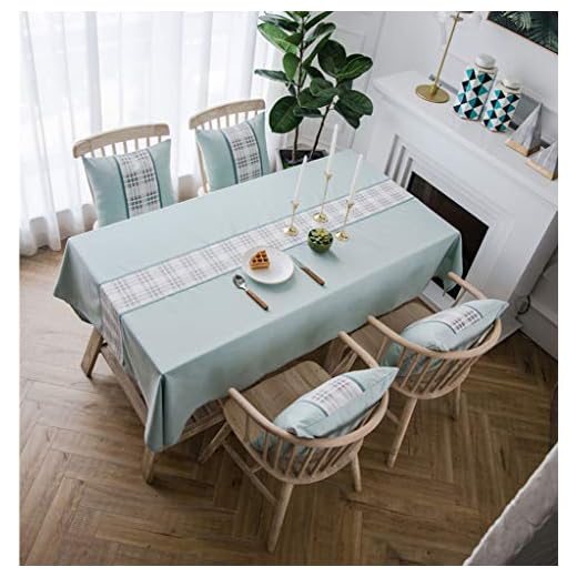 HKPLDE Bordsduk i linne, bordsduk fyrkantig form och olika storlekar – smutsavstötande bordsduk grå färg – 100 x 135 cm/40 x 54 in-grön