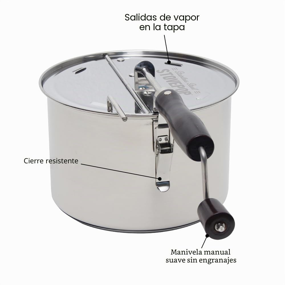 StovePop Popper de palomitas de maíz de acero inoxidable por VICTORIO VKP1160