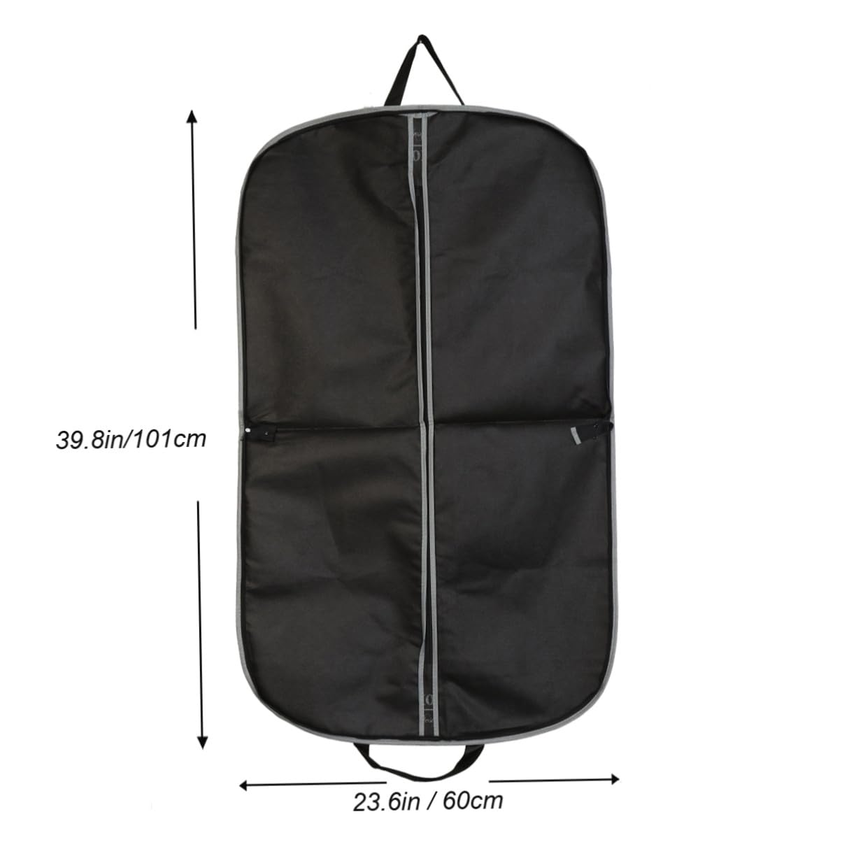 Funda de Viaje para Ropa Negra, 3 Unidades, No Tejido | Asas y Cremallera Completa, Formato 101x60cm, Bolsillo de Identificación y Ranura para Gancho
