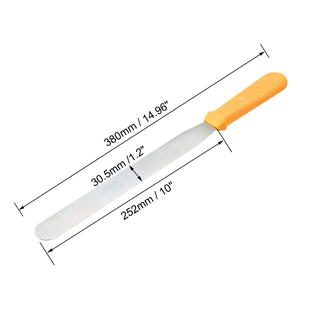 uxcell Straight Icing Spatula Stainless Steel 10-inch Cake Decorating Frosting Spatulas - Image 2
