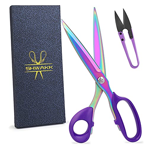 Fabric Scissors, 10 Inch Sewing Scissors with Yarn Scissors, Heavy Duty Scissors for Fabric Cutting,Fabric Leather Dressmaking Shears Professional Crafting for Dressmaker(Colorful)