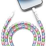 ATESSON for iPhone Charger Cord Beaded Phone Charger Cable for iPhone 14/13/12/11 Pro Max 3.3FT 60W Fast Charging Cute Phone Accessories Beaded Charging Cord for Girls Women