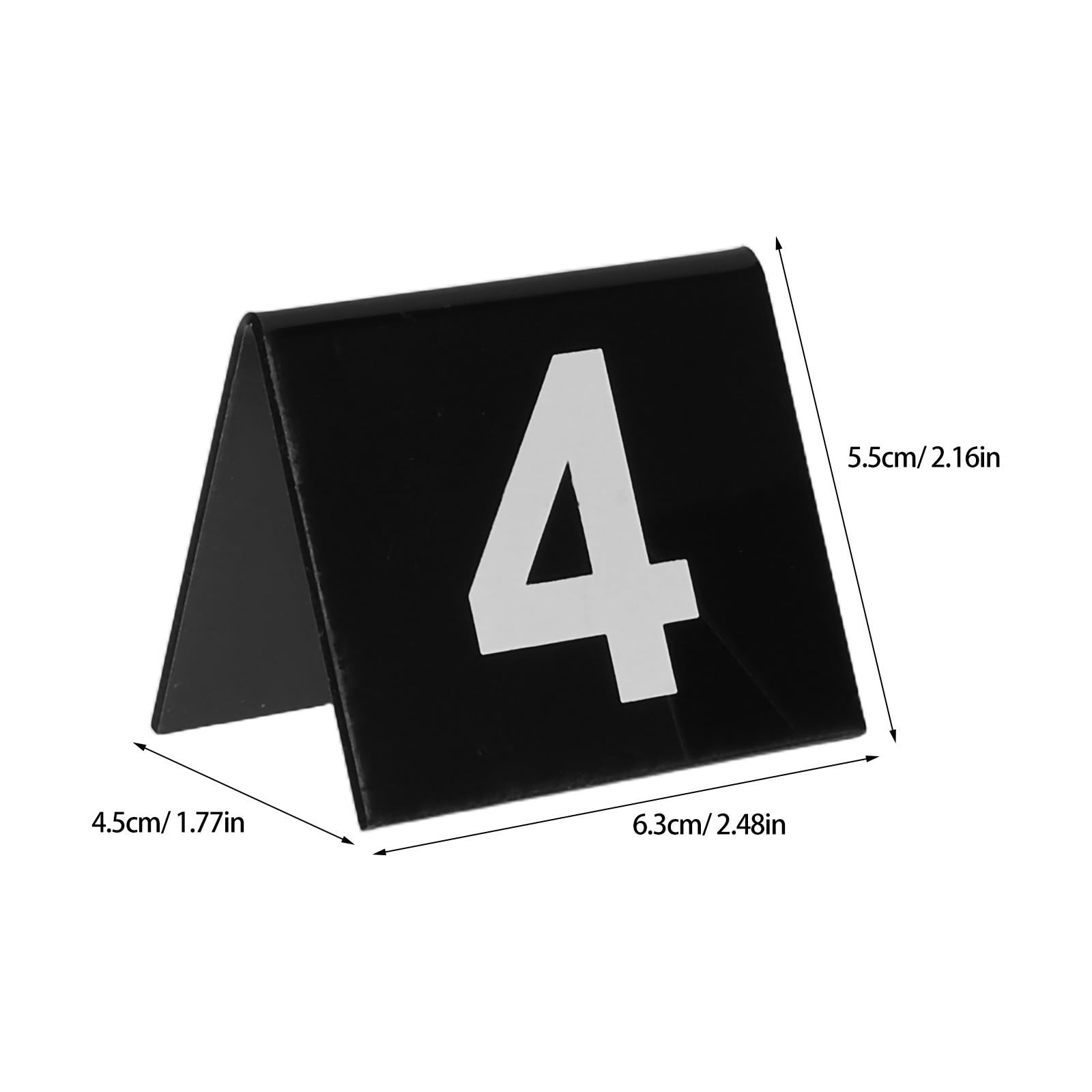 POPETPOP Números de Mesa Acrílicos 1-50, Carteles Triangulares V | Doble Cara Visible, Base Estable, 50 Piezas, Diseño Compacto para Áreas de Comedor Reducidas