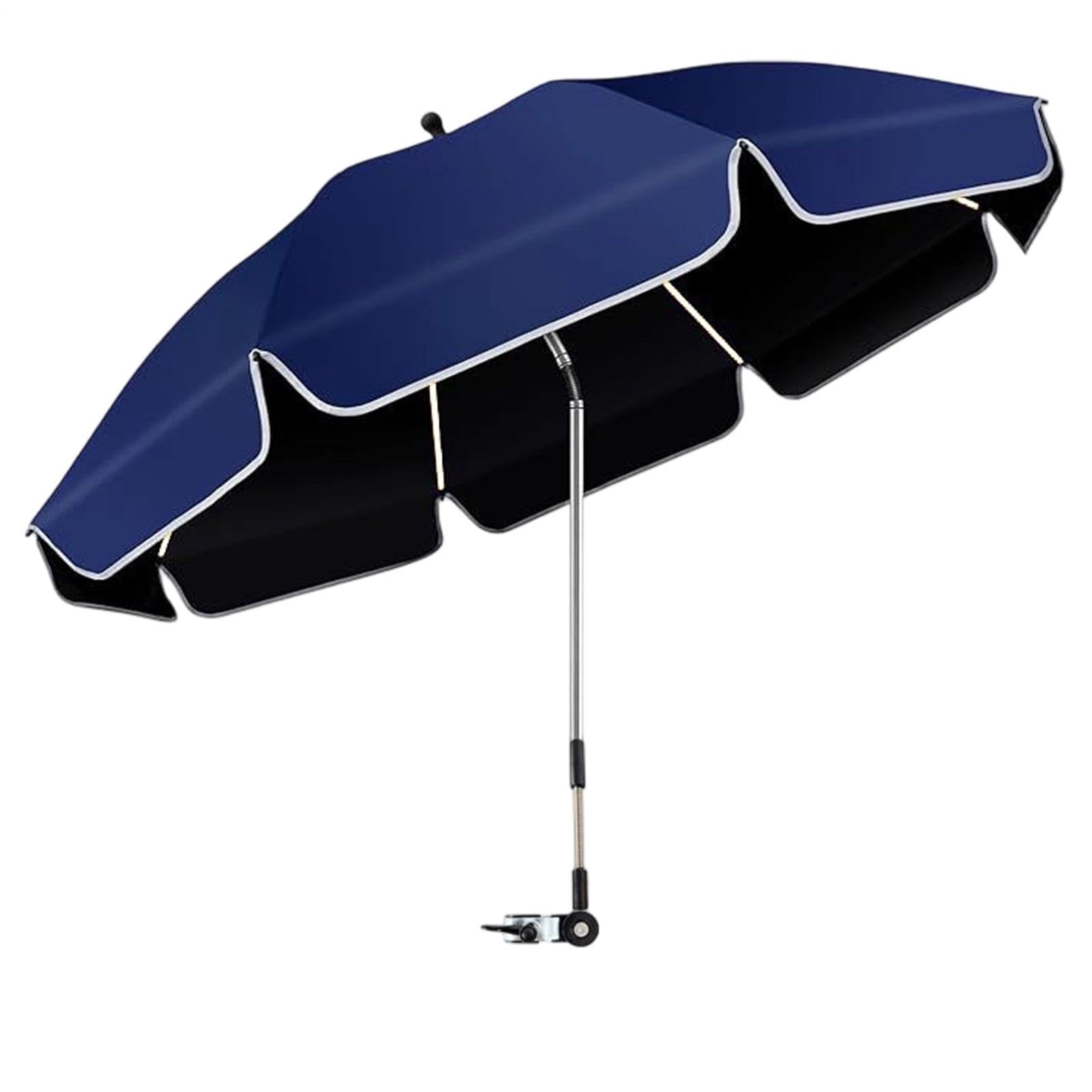 Ombrello per sedie con morsetto Tettuccio Parasole Regolabile A 360 Gradi | Ombrello da pesca con pinza per Patio Vacanza Giardino Cortile Spiaggia Campeggio Balcone Pesca
