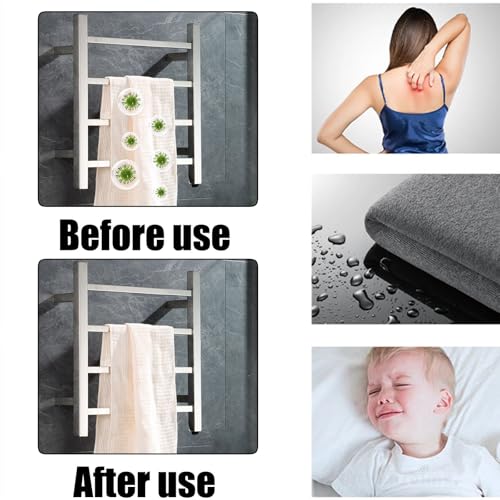 Toallero calefaccionado de pared plateado ideal para optimizar baños pequeños 4