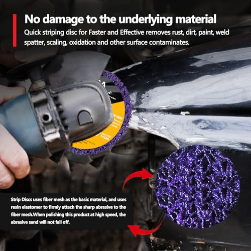 Oba OZJG115 10Pcs Strip Discs For Angle Grinder Paint Scraper Rust Remover For Metal, 4.5 Inch Paint Stripper Abrasive Wheel Surface Polish Clean Tool thumb #3