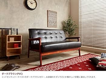 家具350 合成皮革2人掛けソファ ブラウン 家具350 合成皮革2人掛けソファ ブラウン